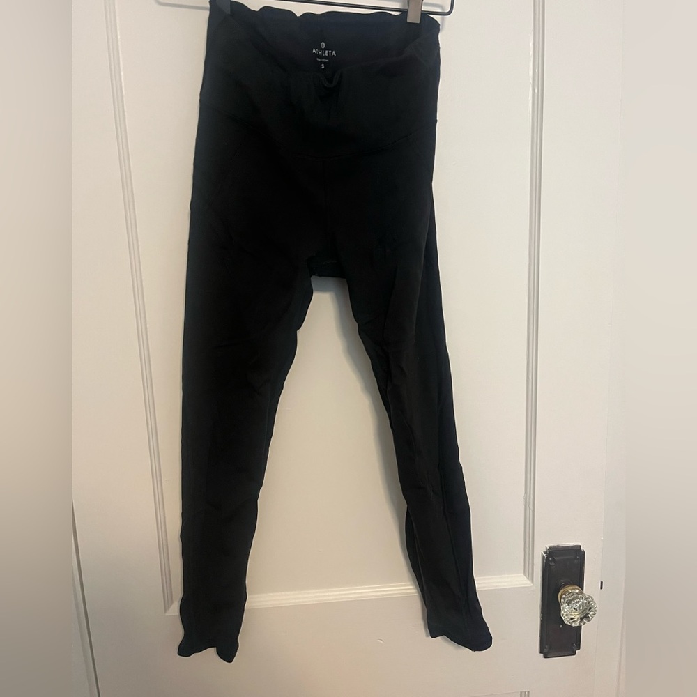 Black Athleta tie-waist leggings